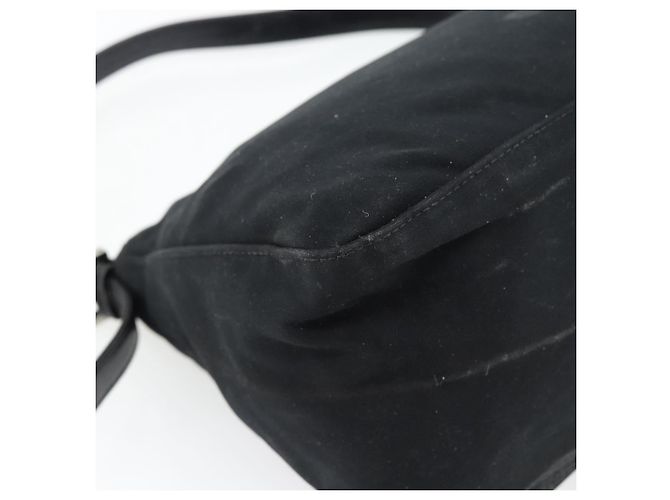 FENDI Mamma Baguette Shoulder Bag Jersey Black Silver - vista 13