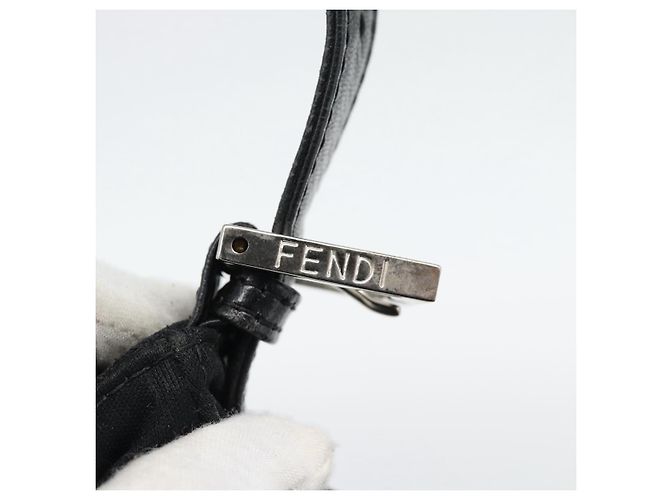 FENDI Mamma Baguette Shoulder Bag Jersey Black Silver - vista 14