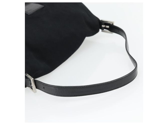 FENDI Mamma Baguette Shoulder Bag Jersey Black Silver - vista 7