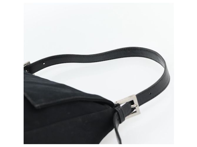 FENDI Mamma Baguette Shoulder Bag Jersey Black Silver - vista 8
