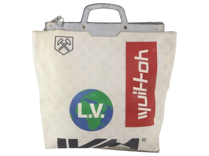 LOUIS VUITTON White Flat Vertical Toe Bag 2way Multicolor M44627 LV - vista 13