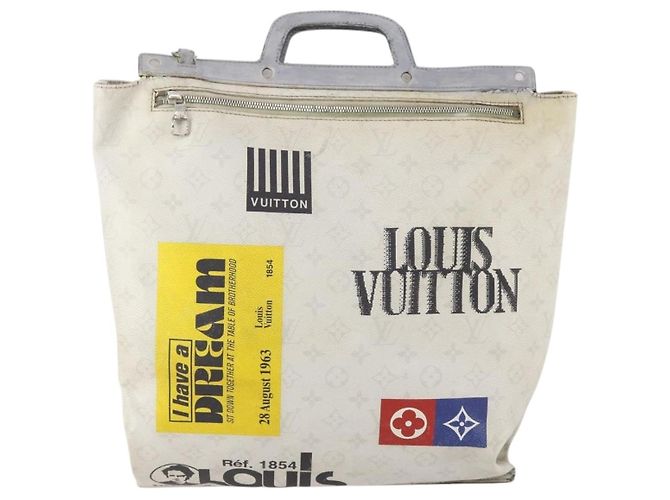 LOUIS VUITTON White Flat Vertical Toe Bag 2way Multicolor M44627 LV - vista 2
