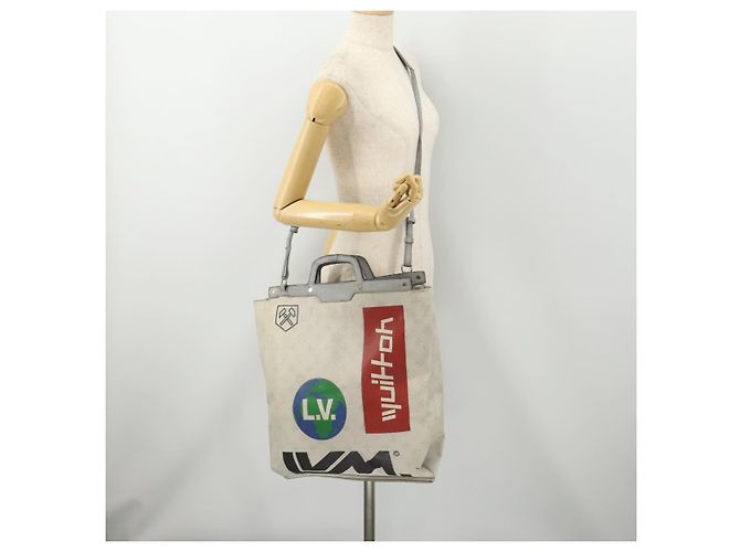 LOUIS VUITTON White Flat Vertical Toe Bag 2way Multicolor M44627 LV - vista 23