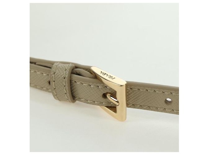 PRADA Chain Shoulder Bag Nylon 3way Beige Gold - vista 11