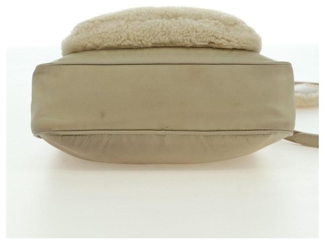 PRADA Chain Shoulder Bag Nylon 3way Beige Gold - vista 15