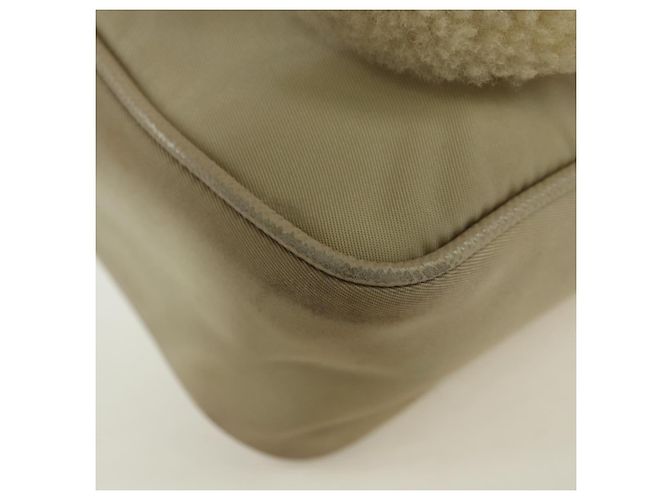 PRADA Chain Shoulder Bag Nylon 3way Beige Gold - vista 17