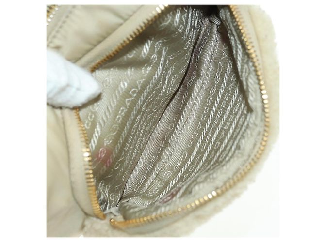 PRADA Chain Shoulder Bag Nylon 3way Beige Gold - vista 23