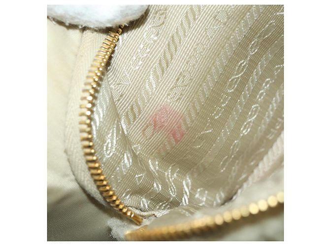 PRADA Chain Shoulder Bag Nylon 3way Beige Gold - vista 24