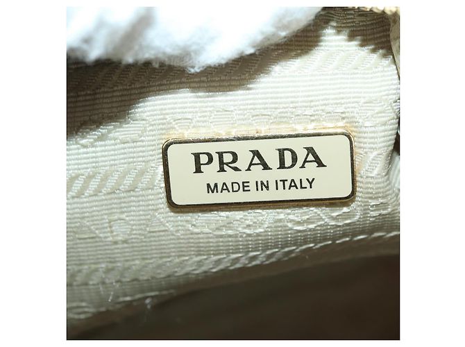 PRADA Chain Shoulder Bag Nylon 3way Beige Gold - vista 26