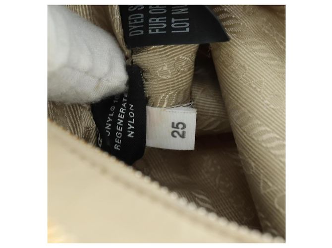 PRADA Chain Shoulder Bag Nylon 3way Beige Gold - vista 30