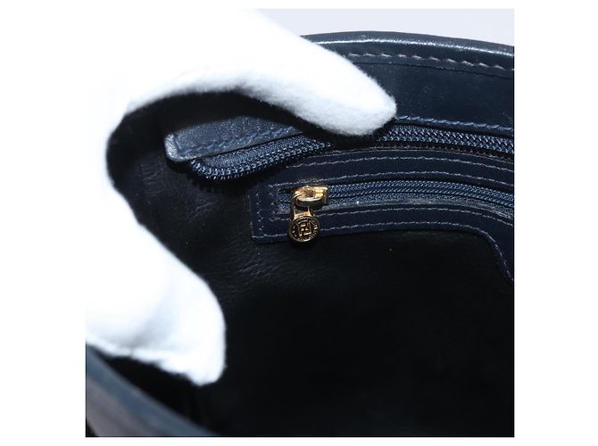 FENDI Pecan Canvas Shoulder Bag PVC Navy Gold - vista 20
