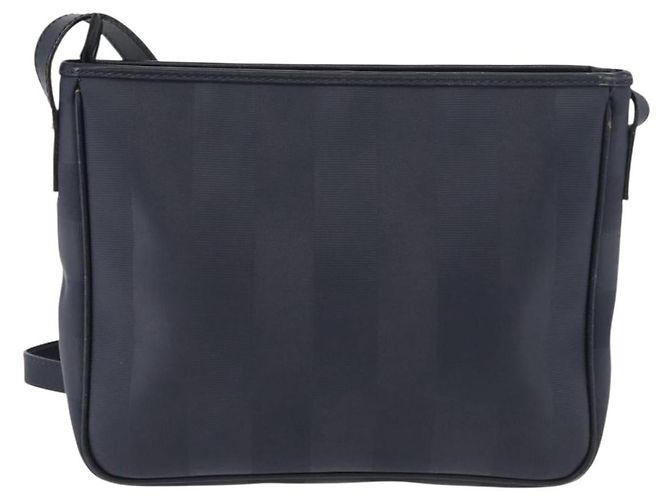 FENDI Pecan Canvas Shoulder Bag PVC Navy Gold - vista 3