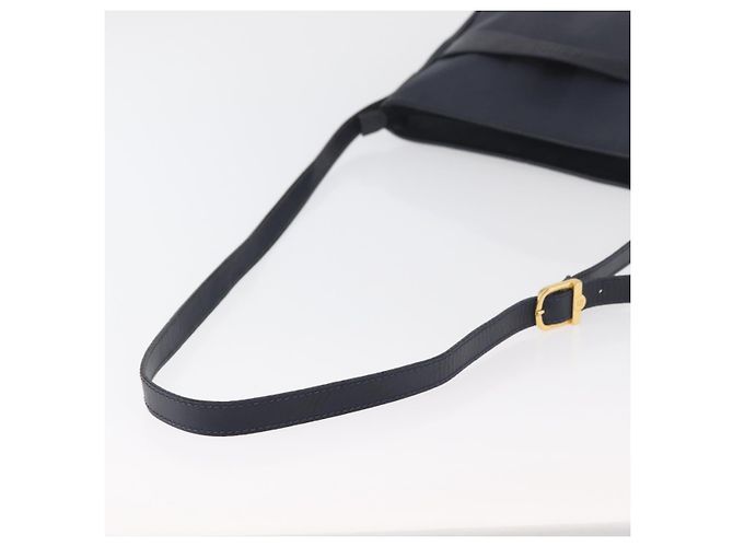 FENDI Pecan Canvas Shoulder Bag PVC Navy Gold - vista 7
