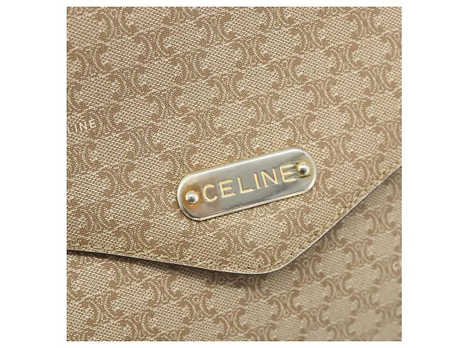 Céline CELINE Macadam Canvas Shoulder Bag PVC Beige Gold - vista 14