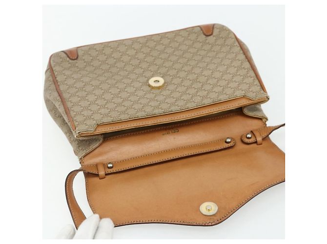 Céline CELINE Macadam Canvas Shoulder Bag PVC Beige Gold - vista 15