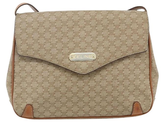 Céline CELINE Macadam Canvas Shoulder Bag PVC Beige Gold - vista 2