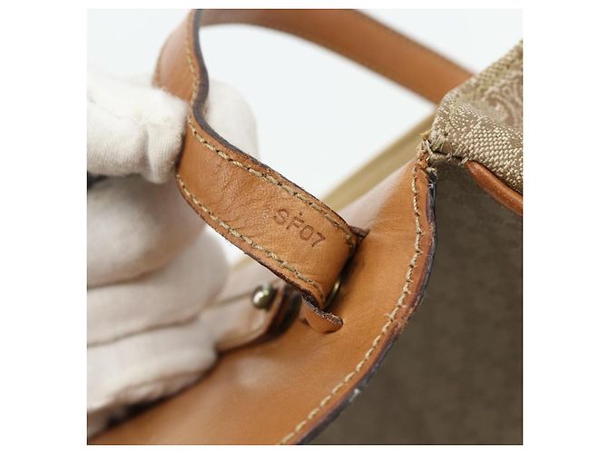 Céline CELINE Macadam Canvas Shoulder Bag PVC Beige Gold - vista 23