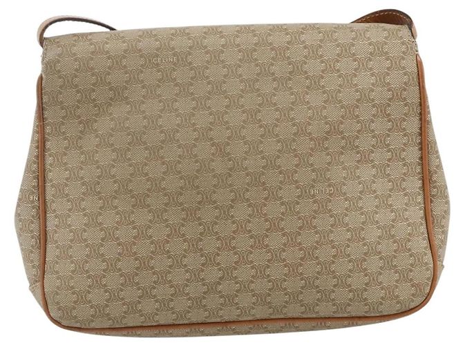 Céline CELINE Macadam Canvas Shoulder Bag PVC Beige Gold - vista 3