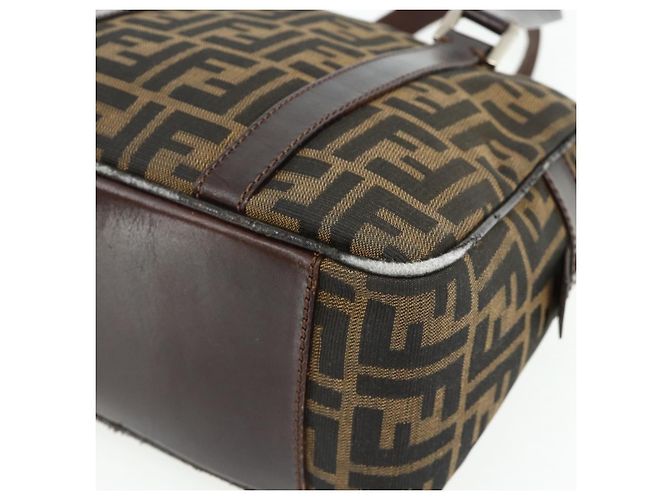 FENDI Zucca Canvas Hand Bag Black Brown - vista 10