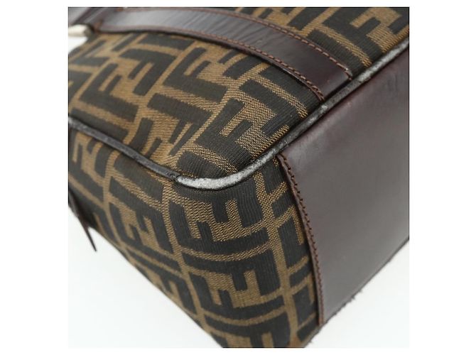 FENDI Zucca Canvas Hand Bag Black Brown - vista 13