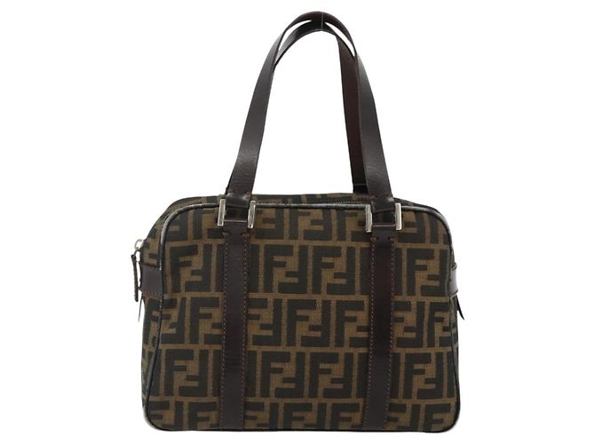 FENDI Zucca Canvas Hand Bag Black Brown - vista 2