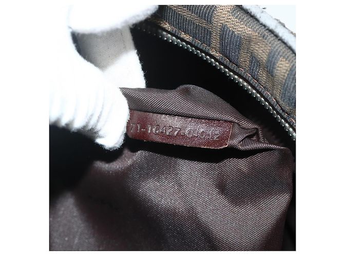 FENDI Zucca Canvas Hand Bag Black Brown - vista 22