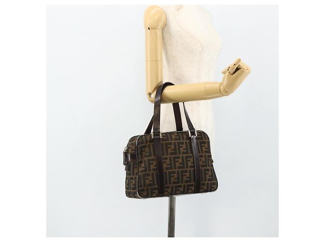 FENDI Zucca Canvas Hand Bag Black Brown - vista 23