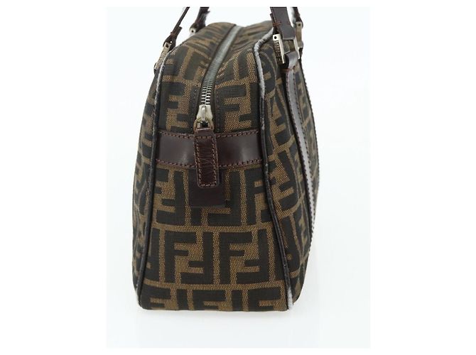 FENDI Zucca Canvas Hand Bag Black Brown - vista 4