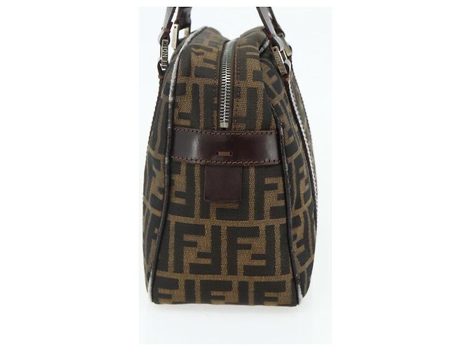 FENDI Zucca Canvas Hand Bag Black Brown - vista 5
