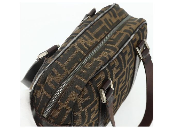 FENDI Zucca Canvas Hand Bag Black Brown - vista 6