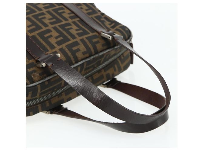 FENDI Zucca Canvas Hand Bag Black Brown - vista 7