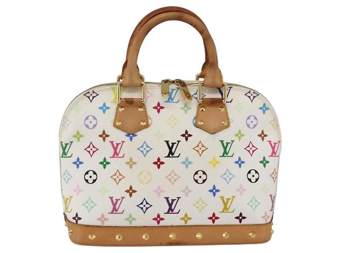 LOUIS VUITTON Monogram Multicolor Alma Hand Bag White M92647 LV - vista 2