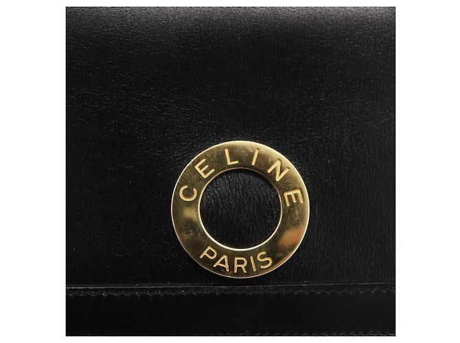 Céline CELINE Circle Hand Bag Leather Black Gold - vista 14