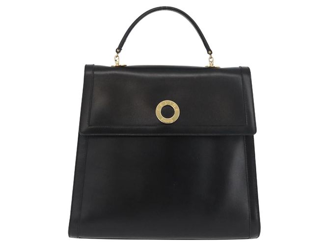Céline CELINE Circle Hand Bag Leather Black Gold - vista 2