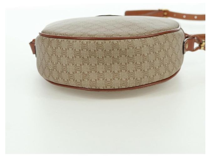 Céline CELINE Macadam Canvas Shoulder Bag PVC Leather Beige Gold - vista 10