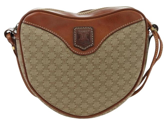 Céline CELINE Macadam Canvas Shoulder Bag PVC Leather Beige Gold - vista 2