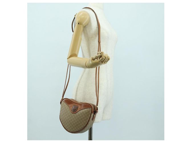 Céline CELINE Macadam Canvas Shoulder Bag PVC Leather Beige Gold - vista 24