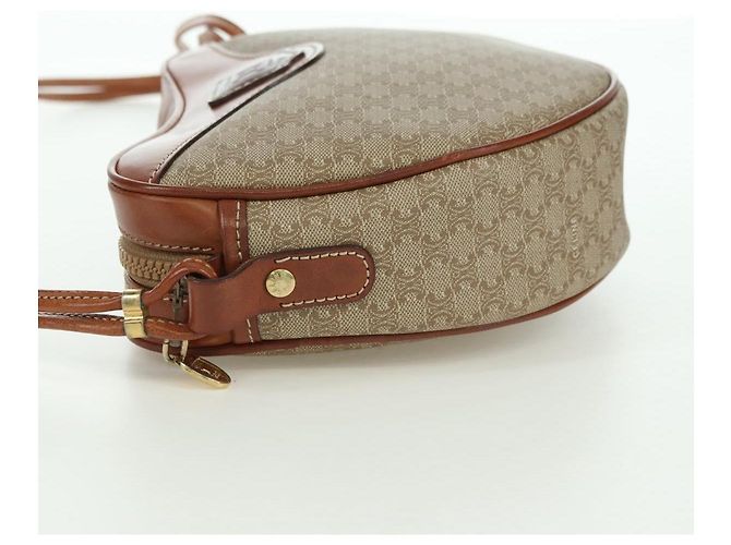 Céline CELINE Macadam Canvas Shoulder Bag PVC Leather Beige Gold - vista 4