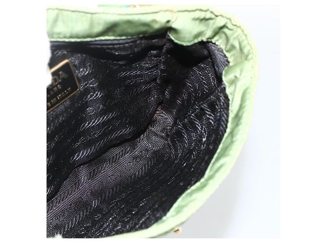 PRADA Chain Shoulder Bag Nylon Green Gold - vista 19
