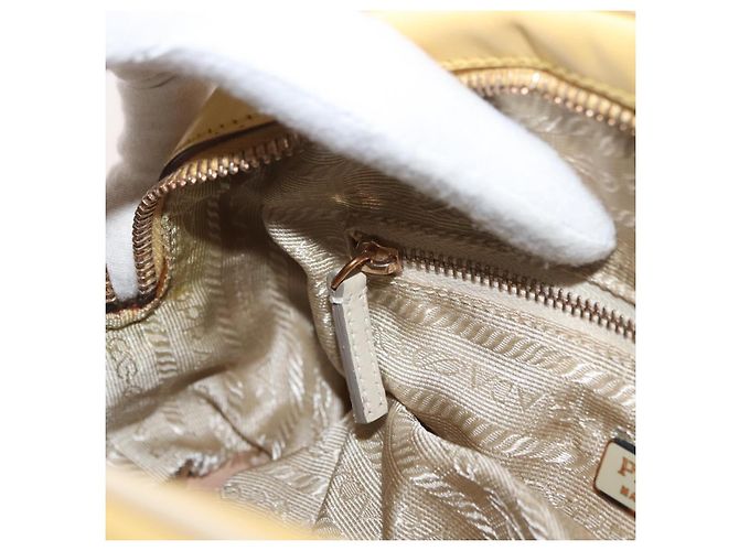 PRADA Handtasche Leder Gelbgold - Ansicht 21