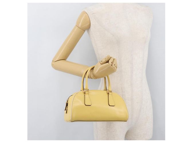 PRADA Handtasche Leder Gelbgold - Ansicht 23