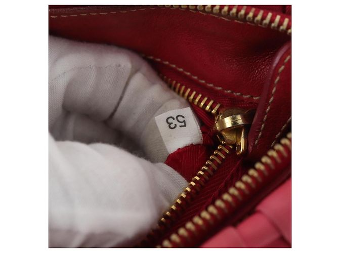 PRADA Shoulder Bag Nylon Leather 2way Pink Gold - vista 12