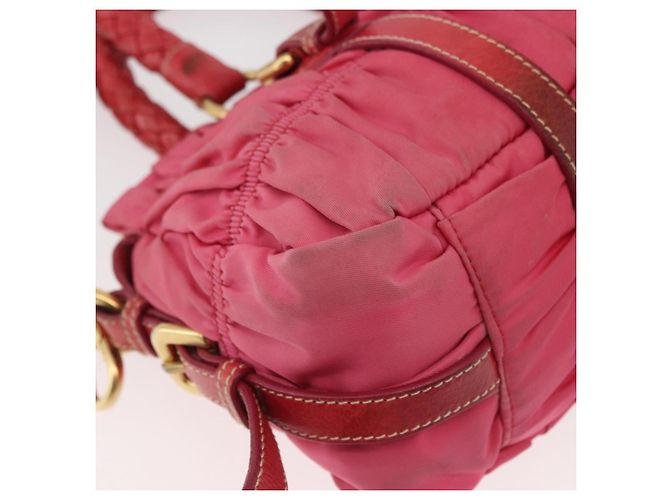 PRADA Shoulder Bag Nylon Leather 2way Pink Gold - vista 16