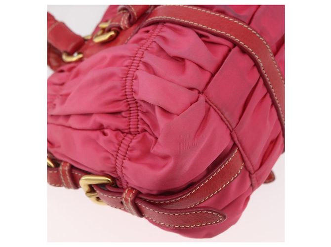 PRADA Shoulder Bag Nylon Leather 2way Pink Gold - vista 18