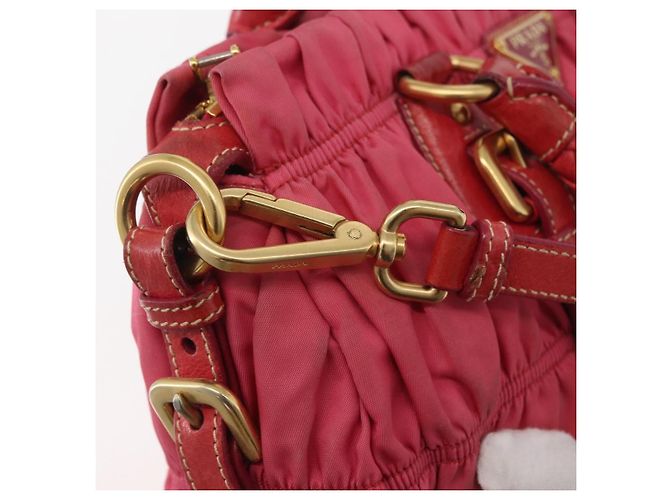 PRADA Shoulder Bag Nylon Leather 2way Pink Gold - vista 19