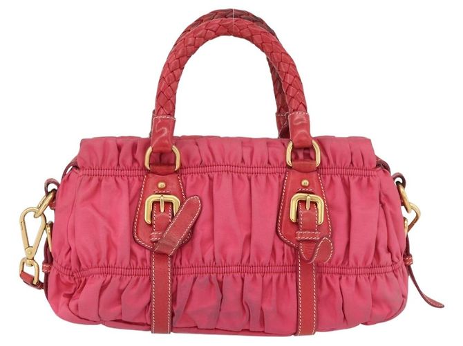 PRADA Shoulder Bag Nylon Leather 2way Pink Gold - vista 2