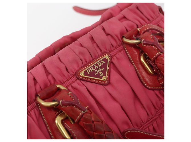 PRADA Shoulder Bag Nylon Leather 2way Pink Gold - vista 20