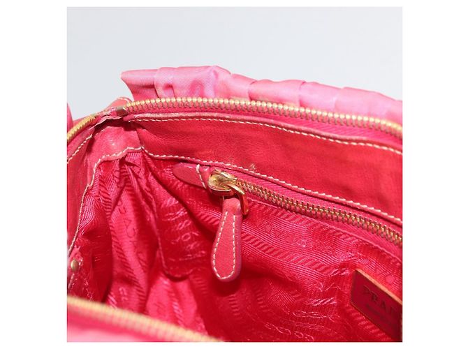 PRADA Shoulder Bag Nylon Leather 2way Pink Gold - vista 25
