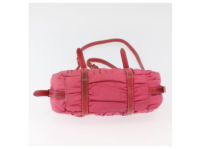 PRADA Shoulder Bag Nylon Leather 2way Pink Gold - vista 5