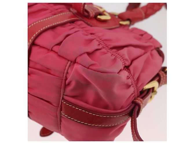 PRADA Shoulder Bag Nylon Leather 2way Pink Gold - vista 9